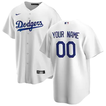 youth nike white los angeles dodgers home replica custom je